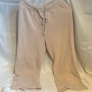 Cozy Wide Leg Lounge Pants And Crewneck in Tan